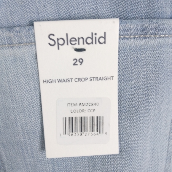 NWT Splendid High Waist Distressed Straight Crop Jean $178 - Picture 10 of 15